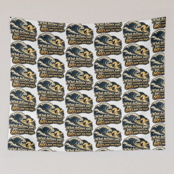 Item preview, Surfer Riding The Giant Wave — 20/80 Attitude & Balance Motivation designed and sold by DesignArtEmpire.