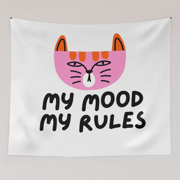Item preview, My Mood My Rules Unimpressed Pink Cat designed and sold by Fani*.