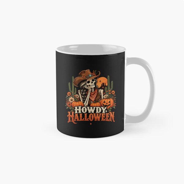 Item preview, Howdy Halloween Skeleton Cowgirl – Vintage Western Pumpkin Halloween Design designed and sold by Sanika arts .