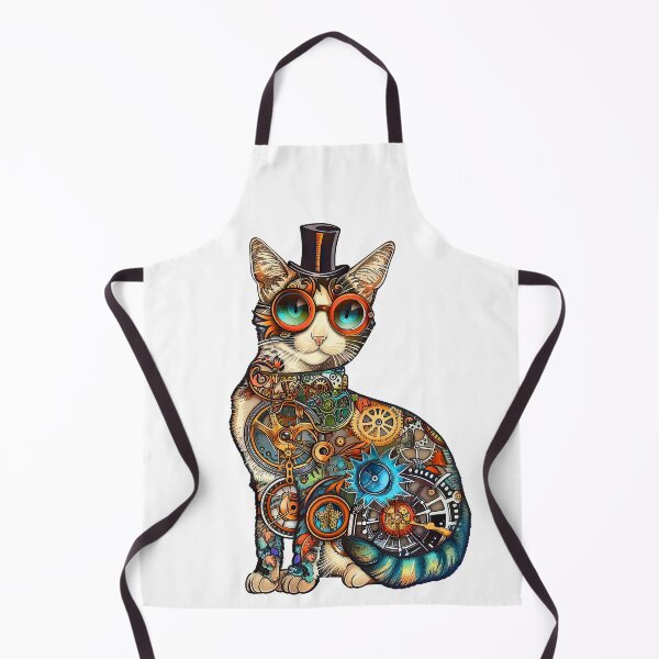 Item preview, Steampunk Mechanical Cat With Goggles And Top Hat designed and sold by DEC02.