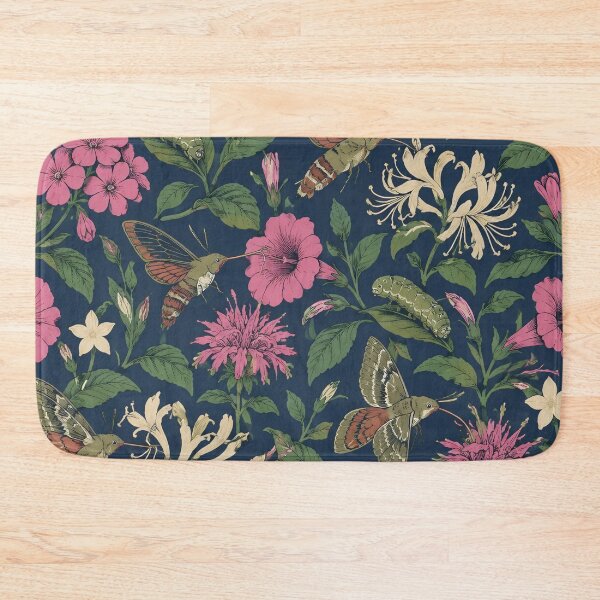 Item preview, Hummingbird Moth Night Garden Seamless Pattern | Hawk Moth Honeysuckle Victorian Botanical designed and sold by StickyGuys.