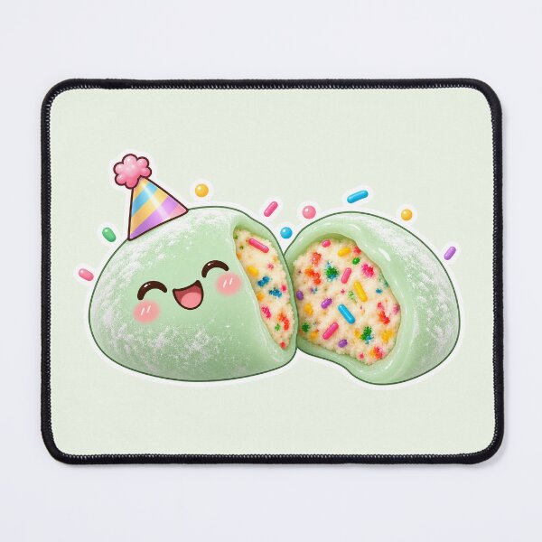 Item preview, Birthday Cake Mochi with Sprinkles Kawaii Party designed and sold by Small Kine Prints.