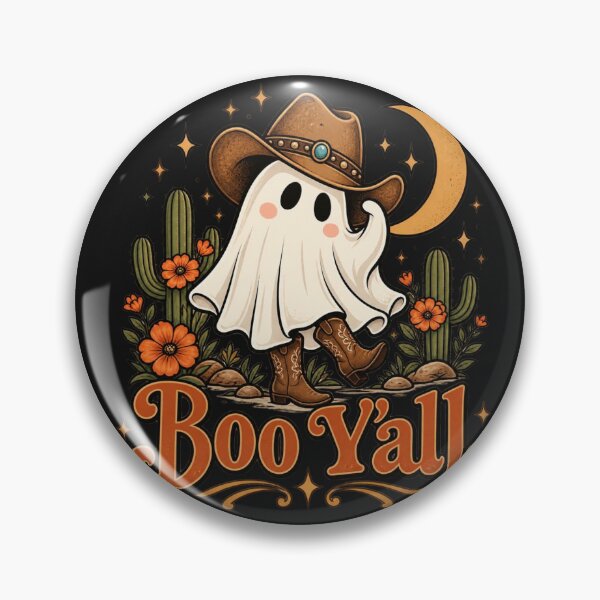 Item preview, Boo Y’all Cute Ghost Cowgirl – Western Halloween Desert Moon & Cactus designed and sold by Sanika arts .