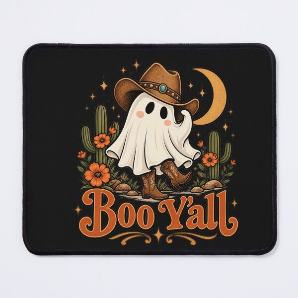 Item preview, Boo Y’all Cute Ghost Cowgirl – Western Halloween Desert Moon & Cactus designed and sold by Sanika arts .