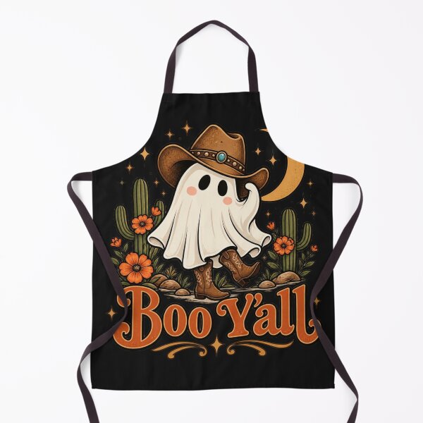 Item preview, Boo Y’all Cute Ghost Cowgirl – Western Halloween Desert Moon & Cactus designed and sold by Sanika arts .