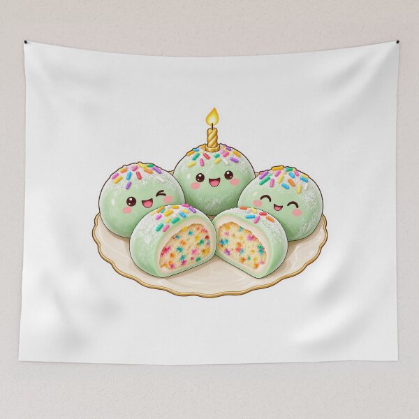Item preview, Kawaii Birthday Mochi Plate with Candle designed and sold by Small Kine Prints.