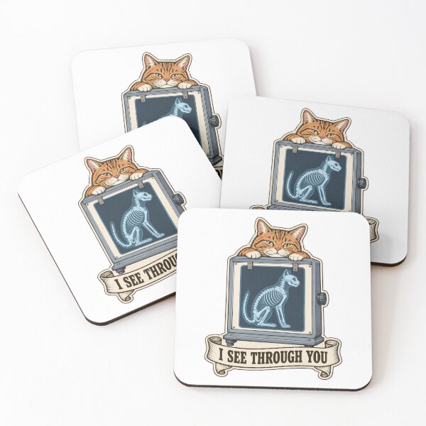 Item preview, Radiology Puns I See Through You | Funny Rad Tech X Ray Cat Skeleton designed and sold by StickyGuys.