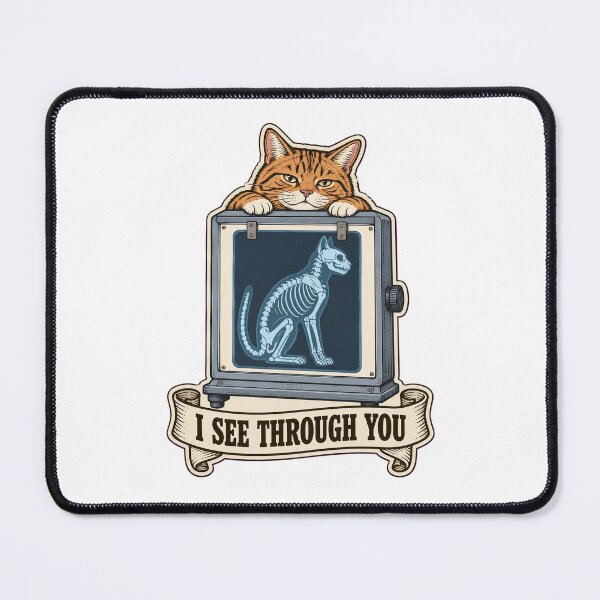 Item preview, Radiology Puns I See Through You | Funny Rad Tech X Ray Cat Skeleton designed and sold by StickyGuys.
