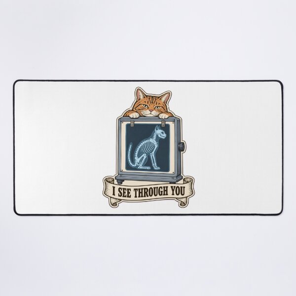 Item preview, Radiology Puns I See Through You | Funny Rad Tech X Ray Cat Skeleton designed and sold by StickyGuys.