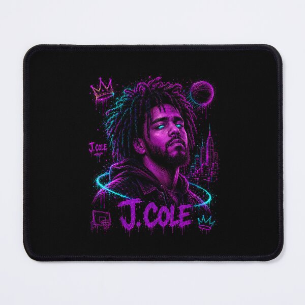 Item preview, J Cole Purple Neon Skyline Portrait designed and sold by JMS-Artvintage.