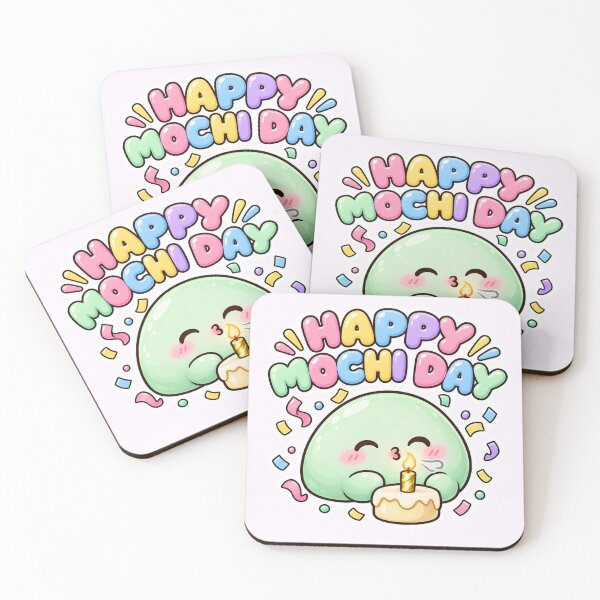 Item preview, Happy Mochi Day Cute Kawaii Birthday Mochi designed and sold by Small Kine Prints.