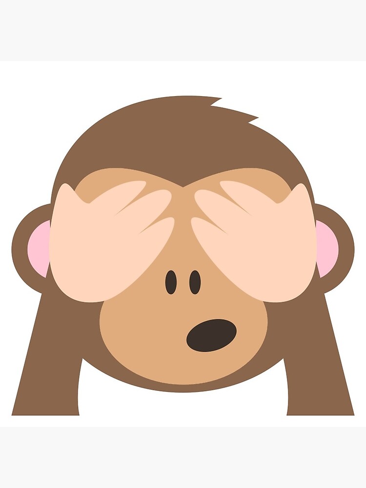 Monkey closing eyes Greeting Card