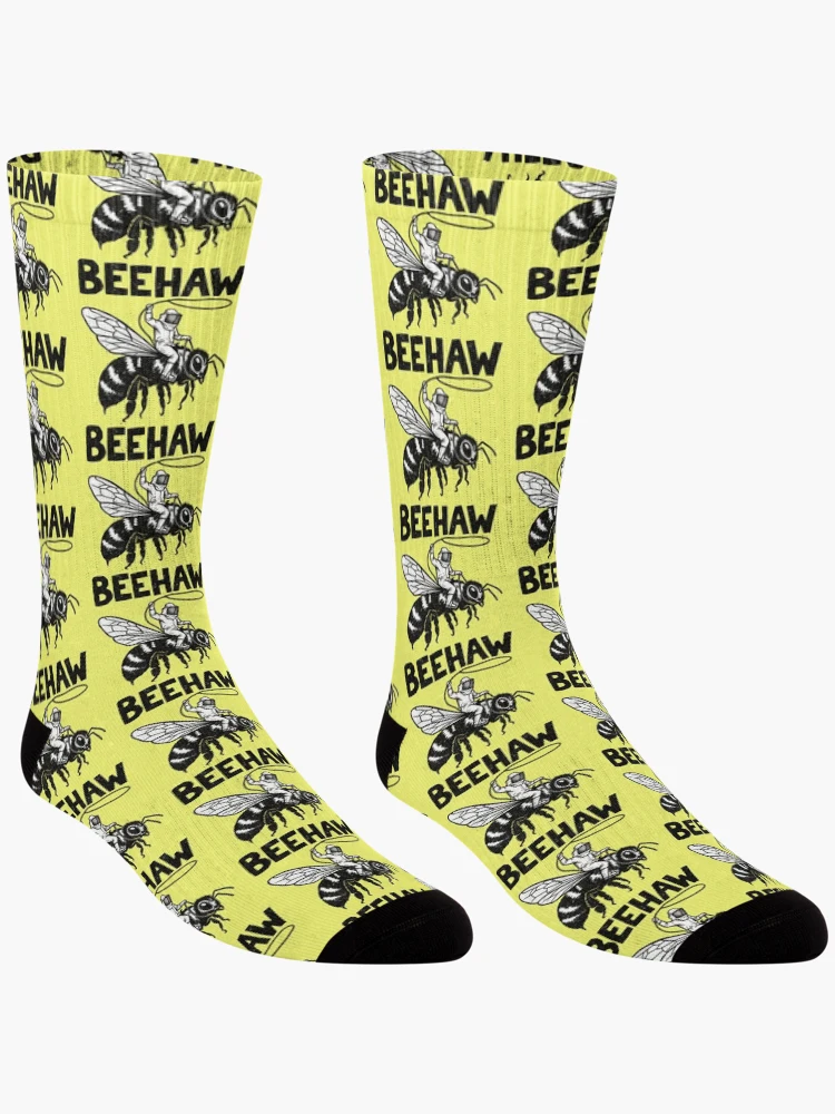 Thumbnail 3 of 5, Socks, Beehaw Funny Beekeeper Rodeo Riding designed and sold by Ribeiro-Art.