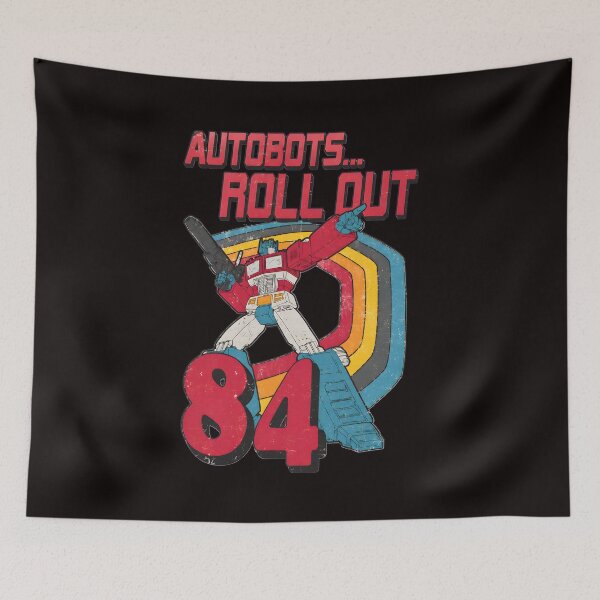 Aperçu de l'œuvre Les Autobots déploient 84 robots arc-en-ciel rétro créée et vendue par artbyrorytime.