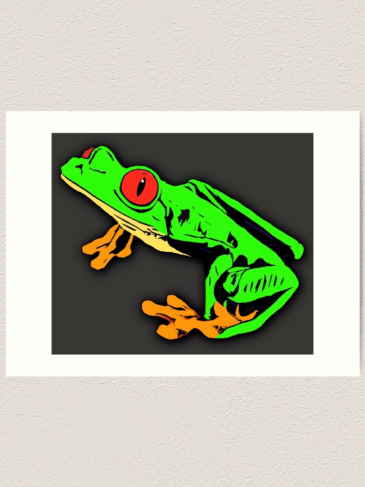 Red Eyed Tree Frog Drawing Art Print By Jrrts Redbubble