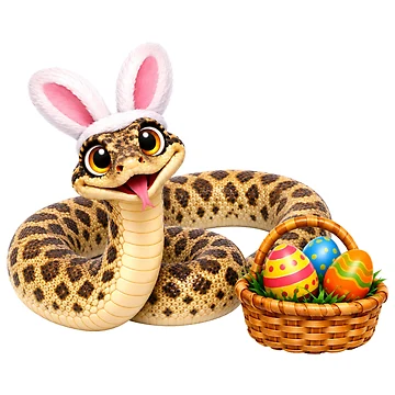 Artwork thumbnail, Spotted Python Easter Basket by Sillytoe