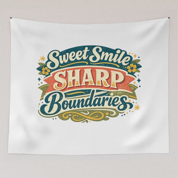 Item preview, Sweet Smile Sharp Boundaries Self Care Confidence Empowerment Quote Design designed and sold by inkoutninja.