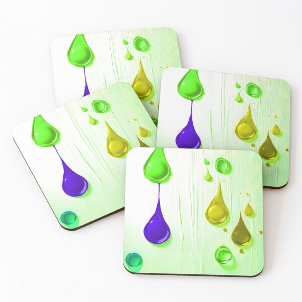 Aperçu de l'œuvre 3D Melting Paint Trippy Green Purple and Yellow créée et vendue par Ingorgia Studio.