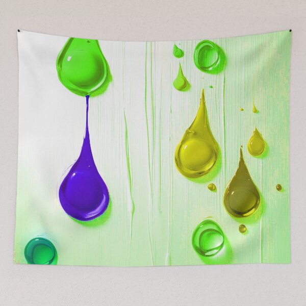 Aperçu de l'œuvre 3D Melting Paint Trippy Green Purple and Yellow créée et vendue par Ingorgia Studio.