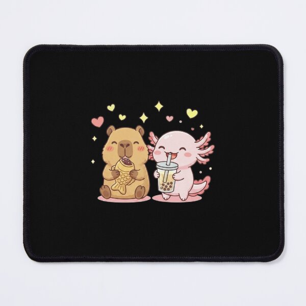 Item preview, Cute Capybara and Axolotl Snack Friends Kawaii Design designed and sold by MiALopezArt.