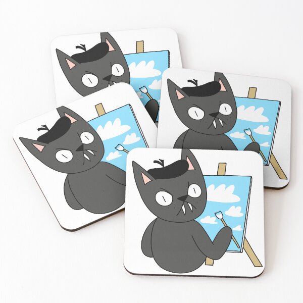 Item preview, MEAN CAT painter - black designed and sold by motherbrainart.