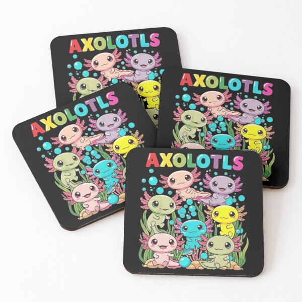 Item preview, Colorful Axolotls Cute Underwater Group Kawaii Design designed and sold by MiALopezArt.