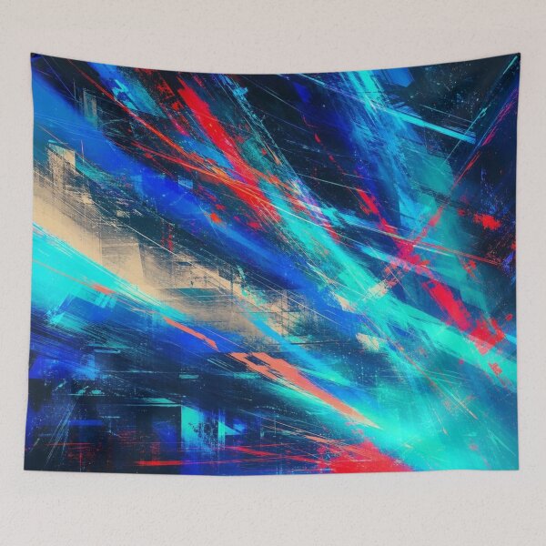 Item preview, Cyan and Red Cyber Neon Light Trails designed and sold by Ingorgia Studio.