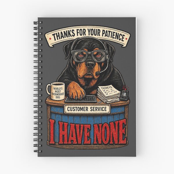 Item preview, Overworked Rottweiler Customer Service – Funny Workplace Humor designed and sold by Graphic Vibe Designs.