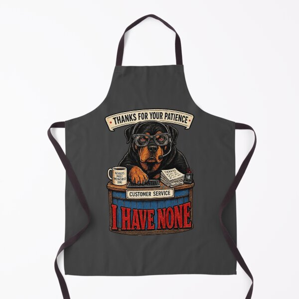 Artikelvorschau, Überlasteter Rottweiler im Kundenservice – Humor am Arbeitsplatz entworfen und verkauft von Graphic Vibe Designs.