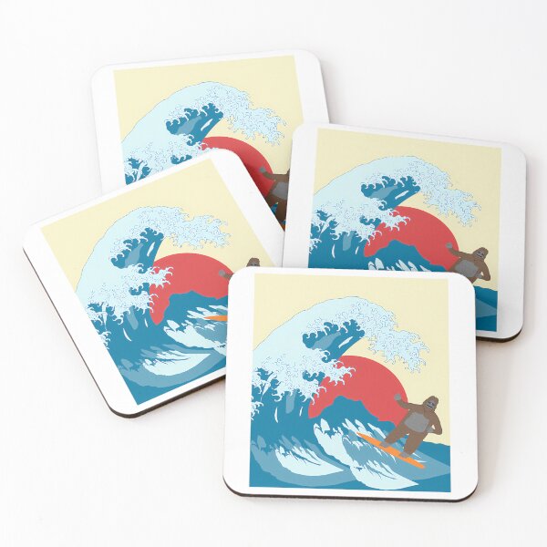 Item preview, Big Lez Show Surfing On Great Big Wave  Sunny Day On Beach Druggo  Funny Cute Big Lez Show  Funny Bigfoot  Great Wave Off Kanagawa designed and sold by Aehausman.