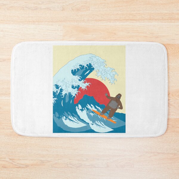 Item preview, Big Lez Show Surfing On Great Big Wave  Sunny Day On Beach Druggo  Funny Cute Big Lez Show  Funny Bigfoot  Great Wave Off Kanagawa designed and sold by Aehausman.