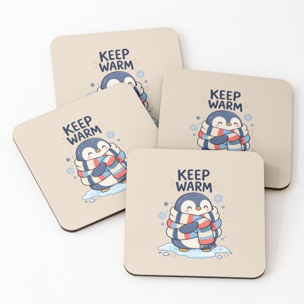 Artikelvorschau, Keep Warm | Cute Penguin Winter Cozy Quote entworfen und verkauft von MrDev.