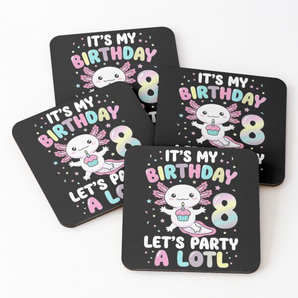 Item preview, It’s My Birthday Axolotl Eighth Birthday Party Design designed and sold by MiALopezArt.