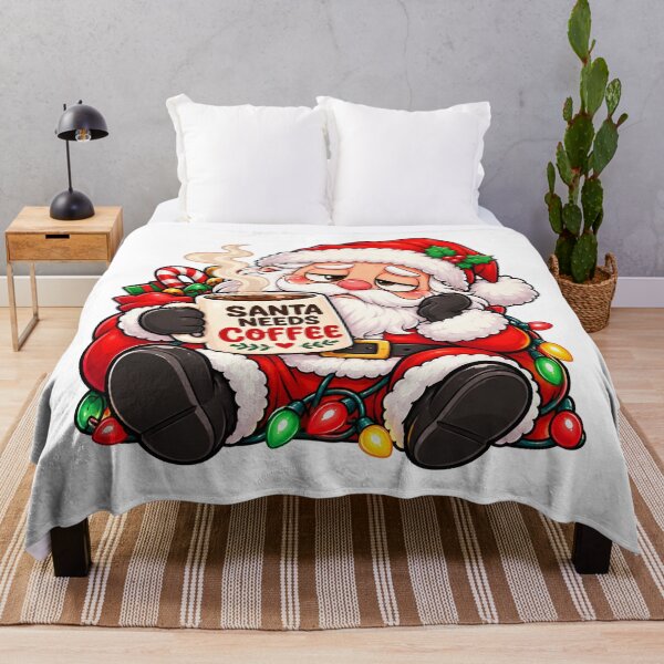 Item preview, Santa Needs Coffee – Funny Tired Santa Christmas Sticker designed and sold by RJACreative.