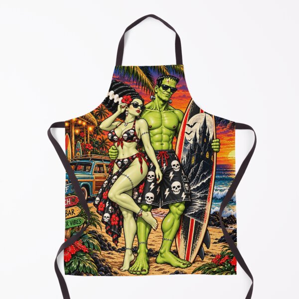 Item preview, Monster Beach Couple – Gothic Surf Style designed and sold by OzyWear.