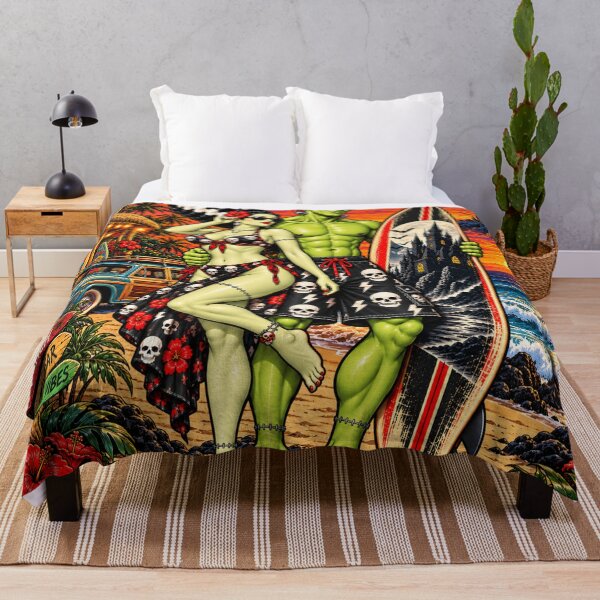Item preview, Monster Beach Couple – Gothic Surf Style designed and sold by OzyWear.