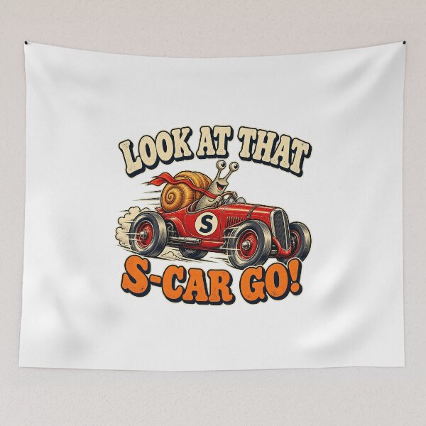 Item preview, LOOK AT THAT S-CAR GO - ⚡ RETRO RACER⚡ designed and sold by WheelieGdArt.