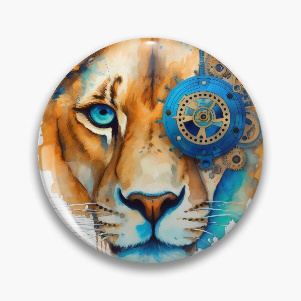 Item preview, Steampunk Lioness Face With Mechanical Gears And Cogs  designed and sold by DEC02.