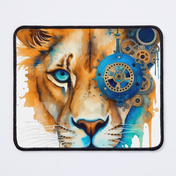 Item preview, Steampunk Lioness Face With Mechanical Gears And Cogs designed and sold by DEC02.