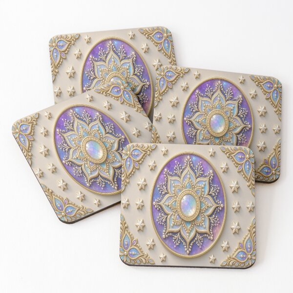 Item preview, Cosmic Purple Galaxy Mandala Stained Glass Art designed and sold by Breezes-of-Ida.