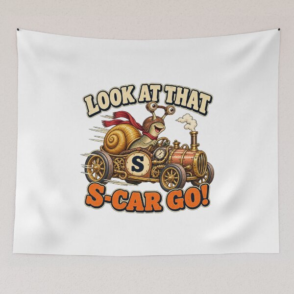 Item preview, LOOK AT THAT S-CAR GO - ⚡ STEAMPUNK RACER⚡ designed and sold by WheelieGdArt.