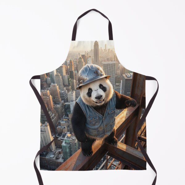 Item preview, Un trabajador metalúrgico con aspecto de oso panda inspecciona su trabajo. designed and sold by Tridentulus.
