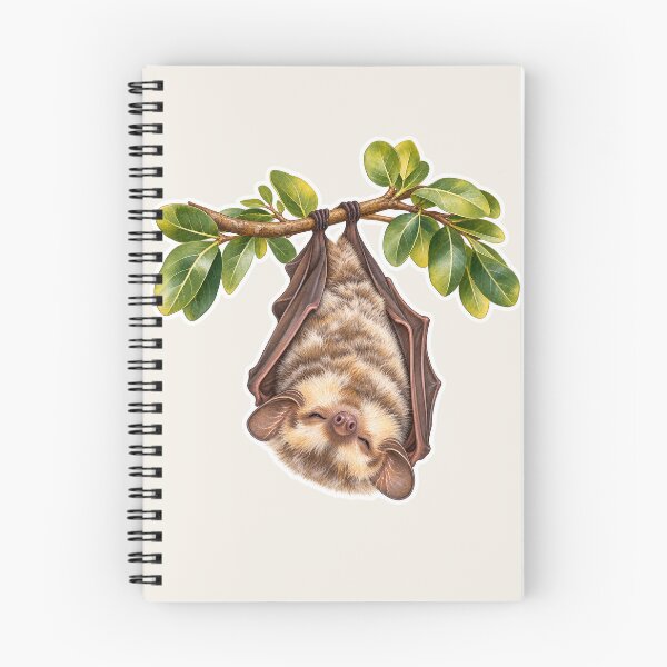 Item preview, Cute Hawaiian Hoary Bat Hanging Upside Down designed and sold by peachycrossing.