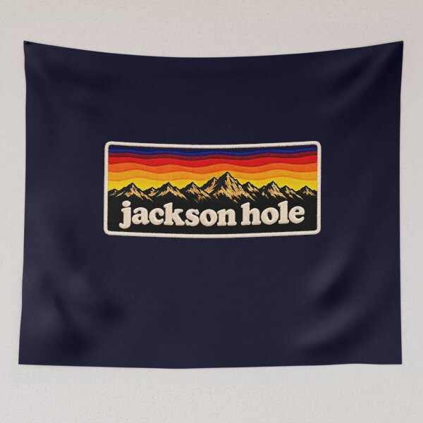 Item preview, Jackson Hole Wyoming Embroidered Patch – Vintage Mountain Sunset designed and sold by Swanny's Custom T-shirt and Gift Designs.