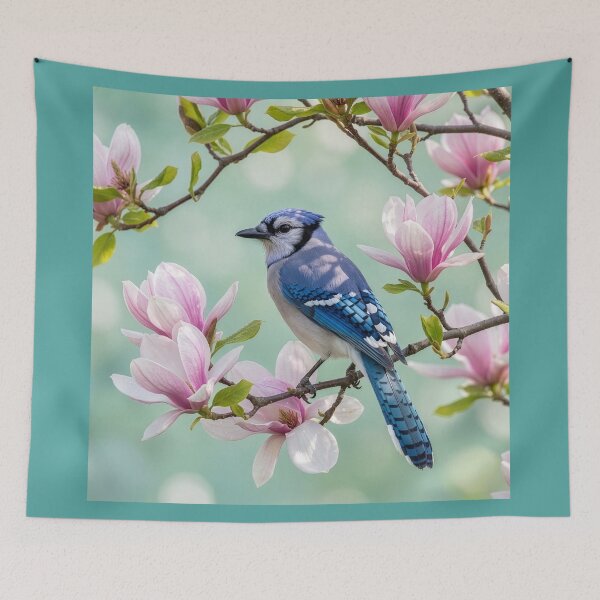 Item preview, Blue Jay Perches in Magnolia Tree designed and sold by Tridentulus.