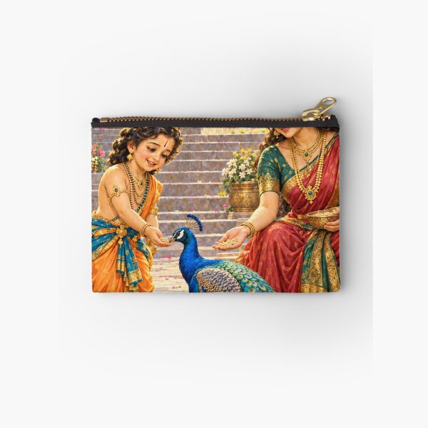 Item preview, Bala Kartikeya and Parvati Feeding a Peacock — Murugan Art designed and sold by Homyar.