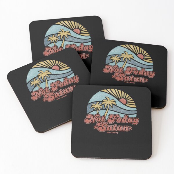 Item preview, Not Today Satan Retro Beach Sunset designed and sold by Abraia77.