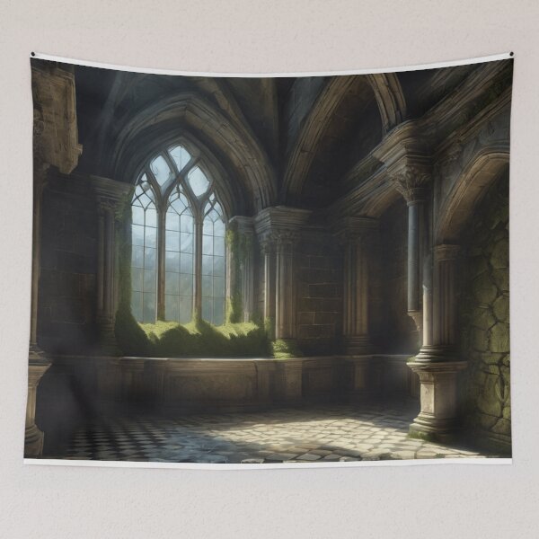 Aperçu de l'œuvre Couloir de château gothique – Couloir médiéval fantastique et sombre créée et vendue par EpicGear085.