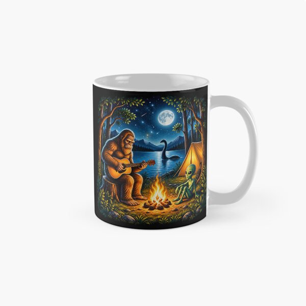 Item preview, Bigfoot Alien Camping Sasquatch Plays Guitar By Campfire designed and sold by nasr-say.