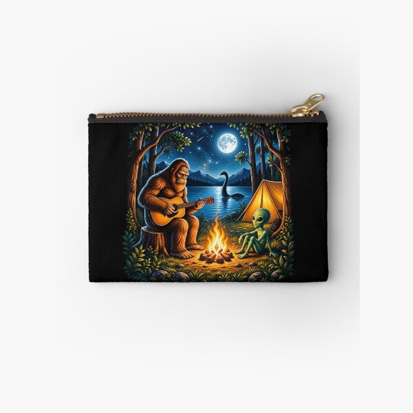 Item preview, Bigfoot Alien Camping Sasquatch Plays Guitar By Campfire designed and sold by nasr-say.